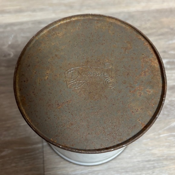 Vintage Metal Kitchen Canister Tin Fruit Floral Design Rustic Lid USA - Picture 5 of 7